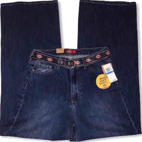 Dickies High Rise Wide-Leg Jeans with Logo Belt - Picture 2 of 7